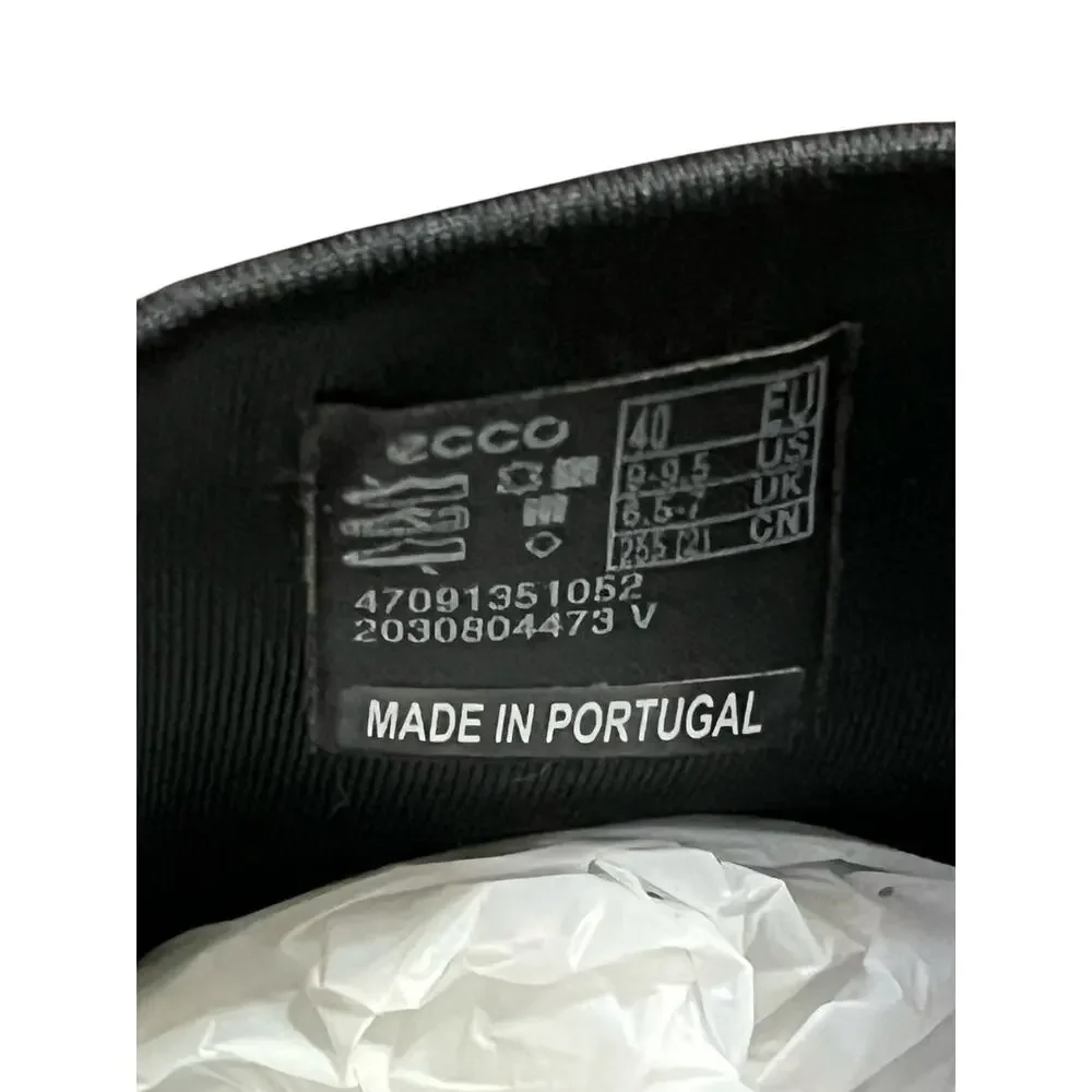 NEW ECCO Gore-Tex- Black-Women Slip on Wedge Shoes-Waterproof leather-Sz 9-9.5